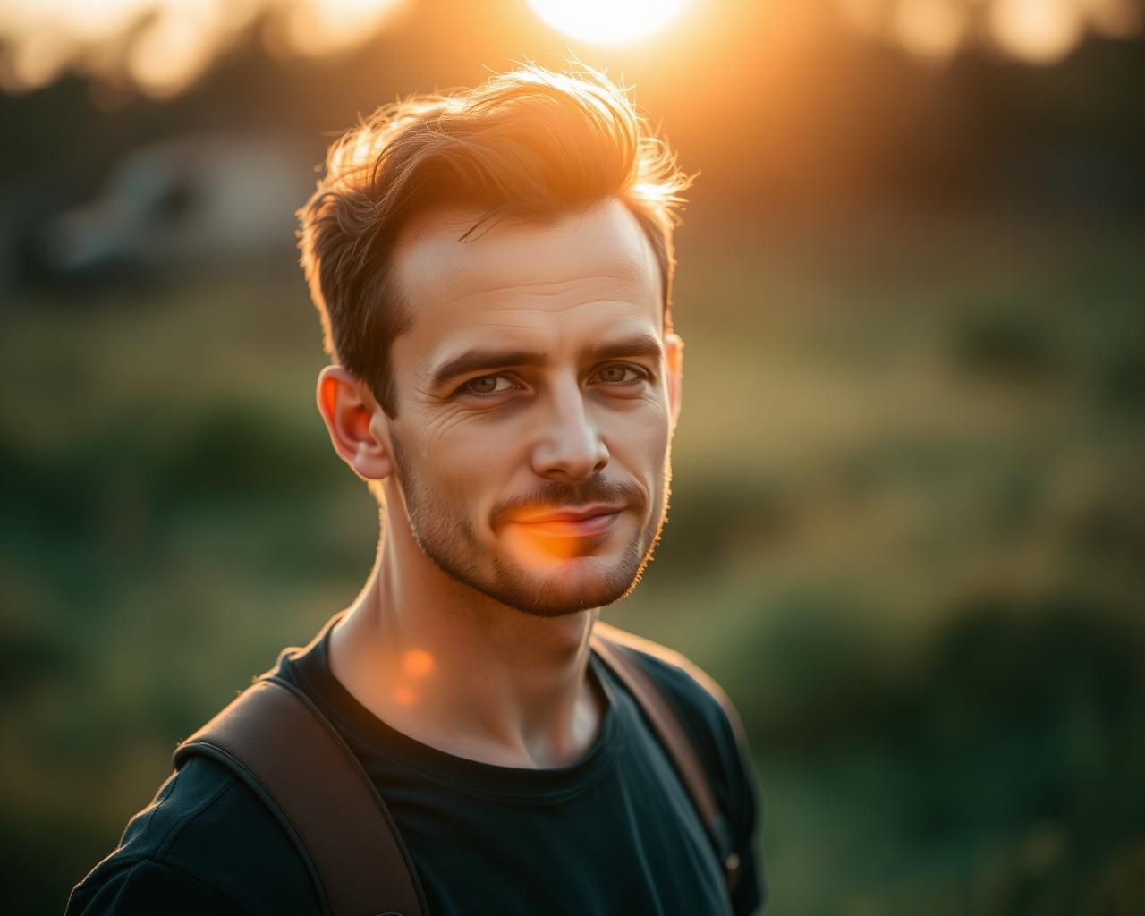 Outdoor portrait at golden hour